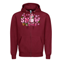 Burgundy i am snow cute Zipper Hoodie - CowGirlArtShop