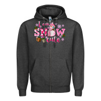 Charcoal Heather i am snow cute Zipper Hoodie - CowGirlArtShop