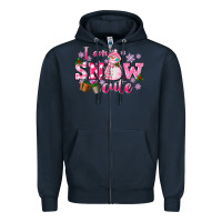 Navy i am snow cute Zipper Hoodie - CowGirlArtShop