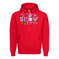 Red i am snow cute Zipper Hoodie - CowGirlArtShop