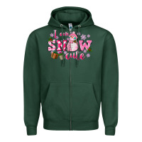 Sports Green i am snow cute Zipper Hoodie - CowGirlArtShop