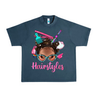 Midnight Navy Afro Bantu Knots Hairstyles Messy Bun With Clasp Bbs Urban Heavy Tee - BundleAndBundleShop