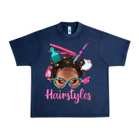 Navy Afro Bantu Knots Hairstyles Messy Bun With Clasp Bbs Urban Heavy Tee - BundleAndBundleShop