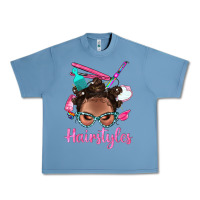 Pebble Blue Afro Bantu Knots Hairstyles Messy Bun With Clasp Bbs Urban Heavy Tee - BundleAndBundleShop