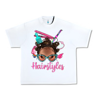 White Afro Bantu Knots Hairstyles Messy Bun With Clasp Bbs Urban Heavy Tee - BundleAndBundleShop