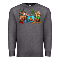 Charcoal Heather Camping Coffee Cups Premium Sweatshirt - FaDigitalArtStudio