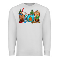 Dove Grey Camping Coffee Cups Premium Sweatshirt - FaDigitalArtStudio