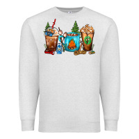 Oatmeal Heather Camping Coffee Cups Premium Sweatshirt - FaDigitalArtStudio