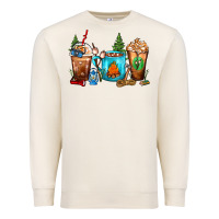 Sandshell Camping Coffee Cups Premium Sweatshirt - FaDigitalArtStudio