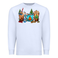 White Camping Coffee Cups Premium Sweatshirt - FaDigitalArtStudio