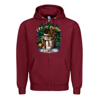 Burgundy let it snow Zipper Hoodie - CowGirlArtShop