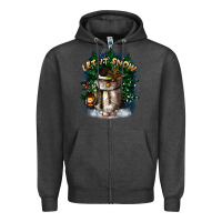 Charcoal Heather let it snow Zipper Hoodie - CowGirlArtShop