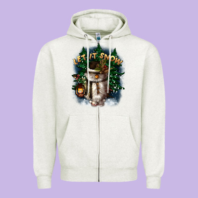 Let It Snow Zipper Hoodie Designed By Cowgirlartshop