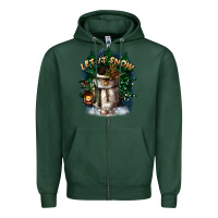 Sports Green let it snow Zipper Hoodie - CowGirlArtShop
