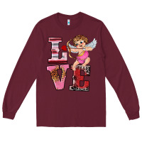 Burgundy valentine's day cupid love Long Sleeve Tee - RanaPortraitStore
