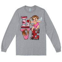 Heather Grey valentine's day cupid love Long Sleeve Tee - RanaPortraitStore