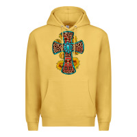 Antique Gold gemstone sunflower leopard cross Premium Hoodie - OliviaCreatesArt