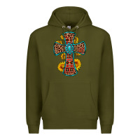 Army Green gemstone sunflower leopard cross Premium Hoodie - OliviaCreatesArt