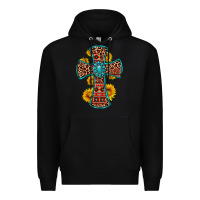 Black gemstone sunflower leopard cross Premium Hoodie - OliviaCreatesArt