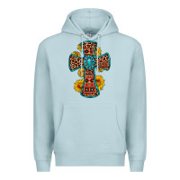 Blue Mist gemstone sunflower leopard cross Premium Hoodie - OliviaCreatesArt
