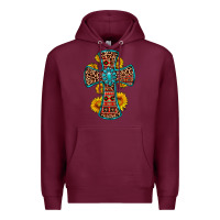 Burgundy gemstone sunflower leopard cross Premium Hoodie - OliviaCreatesArt