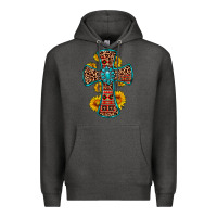 Charcoal Heather gemstone sunflower leopard cross Premium Hoodie - OliviaCreatesArt