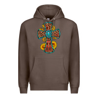 Coffee gemstone sunflower leopard cross Premium Hoodie - OliviaCreatesArt