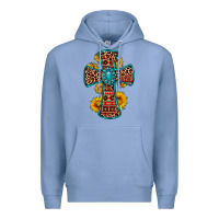 Colony Blue gemstone sunflower leopard cross Premium Hoodie - OliviaCreatesArt