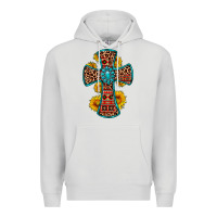 Dove Grey gemstone sunflower leopard cross Premium Hoodie - OliviaCreatesArt