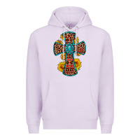 Lilac gemstone sunflower leopard cross Premium Hoodie - OliviaCreatesArt