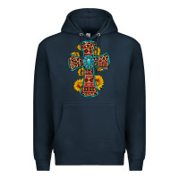 Navy gemstone sunflower leopard cross Premium Hoodie - OliviaCreatesArt