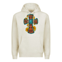 Oatmeal Heather gemstone sunflower leopard cross Premium Hoodie - OliviaCreatesArt