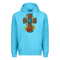 Ocean Blue gemstone sunflower leopard cross Premium Hoodie - OliviaCreatesArt