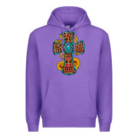 Purple gemstone sunflower leopard cross Premium Hoodie - OliviaCreatesArt