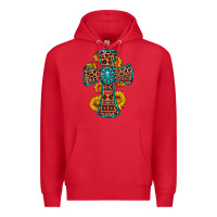 Red gemstone sunflower leopard cross Premium Hoodie - OliviaCreatesArt