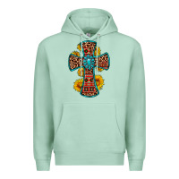 Seafoam gemstone sunflower leopard cross Premium Hoodie - OliviaCreatesArt