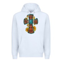 White gemstone sunflower leopard cross Premium Hoodie - OliviaCreatesArt