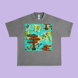Wooden Signboard And Gamping Map Seamless Pattern Urban Heavy Tee Designed By Bundleandbundleshop