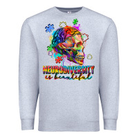 Heather Grey Neurodiversity is beautiful Premium Sweatshirt - FaDigitalArtStudio