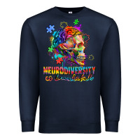 Navy Neurodiversity is beautiful Premium Sweatshirt - FaDigitalArtStudio