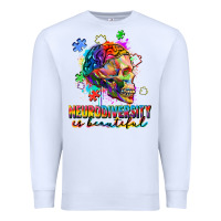 White Neurodiversity is beautiful Premium Sweatshirt - FaDigitalArtStudio