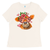 Bone valentines day orange cow Ladies Tee - Jasminsmagicworld