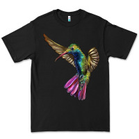 Black Flying Ruby Throated Hummingbird Premium Tee - LillyAllenDesigns