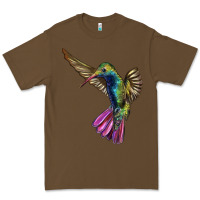 Cacao Flying Ruby Throated Hummingbird Premium Tee - LillyAllenDesigns