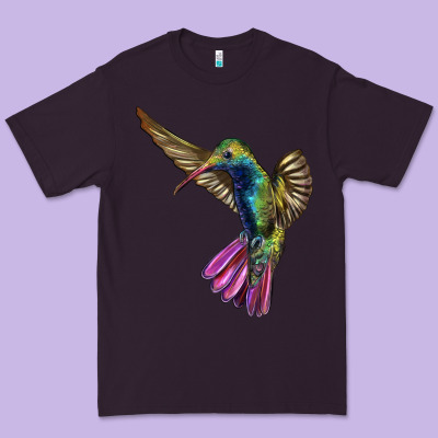 Flying Ruby Throated Hummingbird Premium Tee Designed By Lillyallendesigns