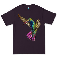 Plum Flying Ruby Throated Hummingbird Premium Tee - LillyAllenDesigns