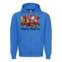 True Royal merry christmas truck gnomies Zipper Hoodie - CowGirlArtShop