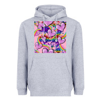 Heather Grey pride heart seamless pattern Heavyweight Hoodie - FaDigitalArtStudio