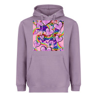 Lavender pride heart seamless pattern Heavyweight Hoodie - FaDigitalArtStudio