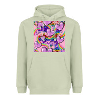 Matcha pride heart seamless pattern Heavyweight Hoodie - FaDigitalArtStudio